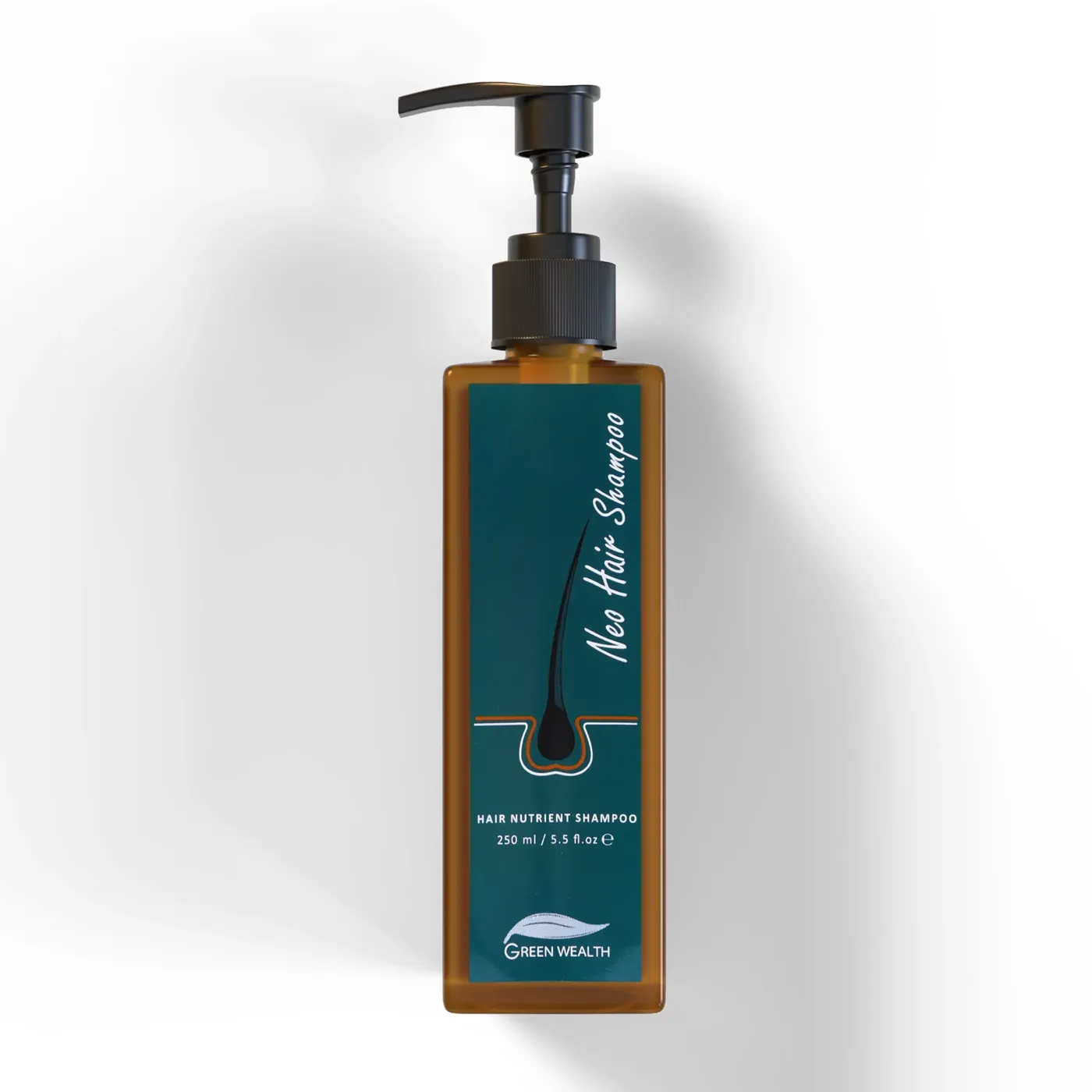 Green Wealth Neo Hair Shampoo — 250 ml Neo Hair Shampoo 250 ml bottle, front view showing the green Green Wealth label